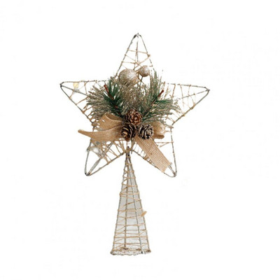 Jõuluripats Õrn puu ladvakaunistus Rippuvad kaunistused Säravad jõulukuuse tipud Raudtähe pidulik kaunistus