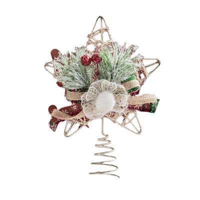 Jõuluripats Õrn puu ladvakaunistus Rippuvad kaunistused Säravad jõulukuuse tipud Raudtähe pidulik kaunistus