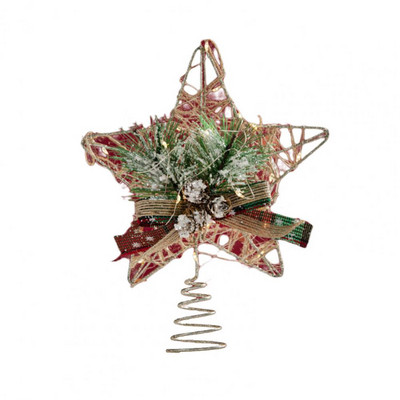 Jõuluripats Õrn puu ladvakaunistus Rippuvad kaunistused Säravad jõulukuuse tipud Raudtähe pidulik kaunistus