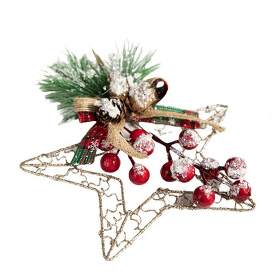 Jõuluripats Õrn puu ladvakaunistus Rippuvad kaunistused Säravad jõulukuuse tipud Raudtähe pidulik kaunistus