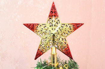 Горещи разпродажби Коледна елха Блестящи звезди Орнаменти за украса на коледна елха Куха издълбана звезда Декорации за парти Нова година 2023