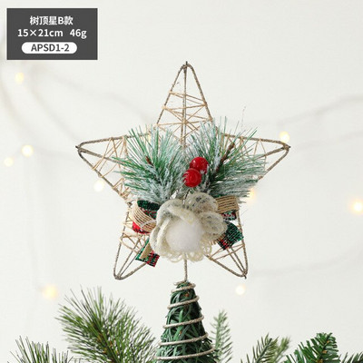 Decoratiuni de Craciun brad de sus accesorii stea cu cinci colturi de aur stele goale tridimensionale cu cinci colturi