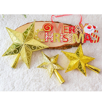 Tree Star Topper Christmas Treetop Decor Holiday Sparkling Metal Gloden Home Glitter Festivalornamentgold Glittered Yule