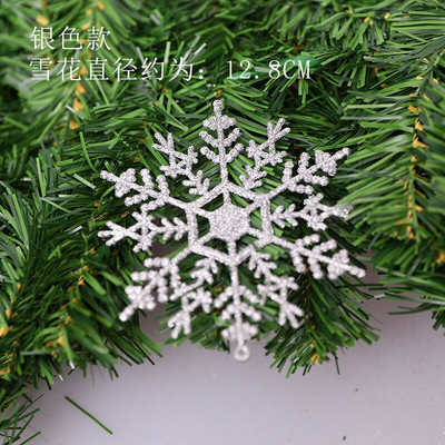 3 kom Bijelo Zlatno Srebrne Svjetlucave Snježne Pahuljice Božićni Ukrasi Božićno Drveće Viseći Ukrasi Kućni Dekor 12,8 cm Svjetlucave Pahuljice