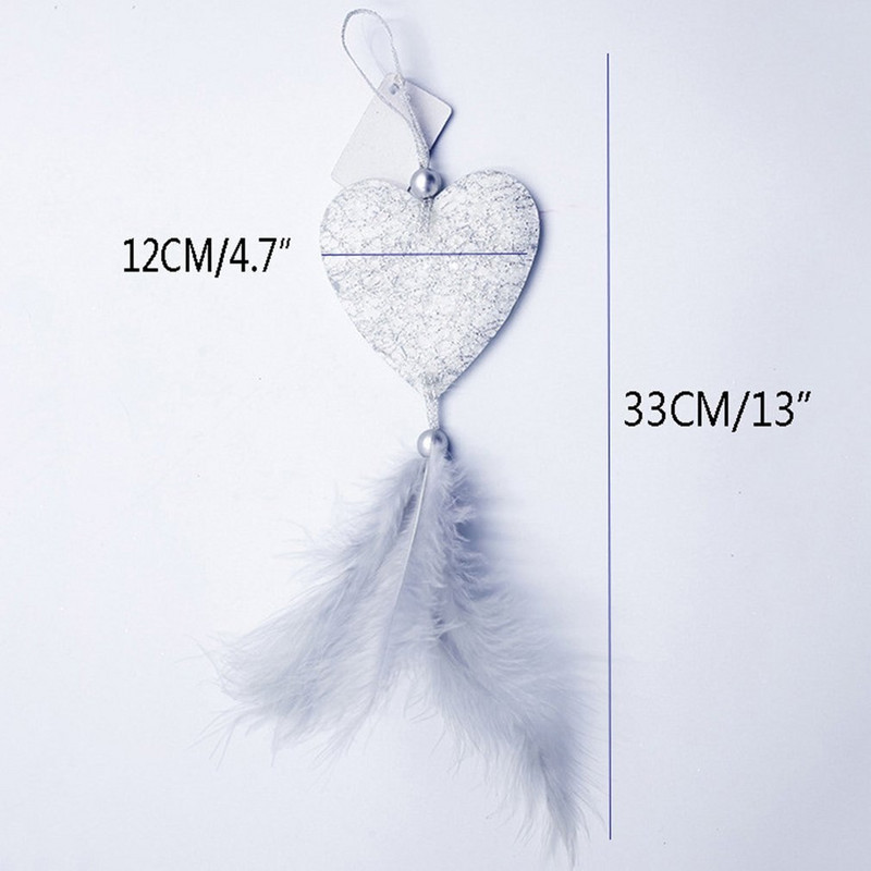 3PC Коледни орнаменти Висулка с петолъчна звезда, любов, перо, висулка за коледно дърво, висяща за домашен орнамент