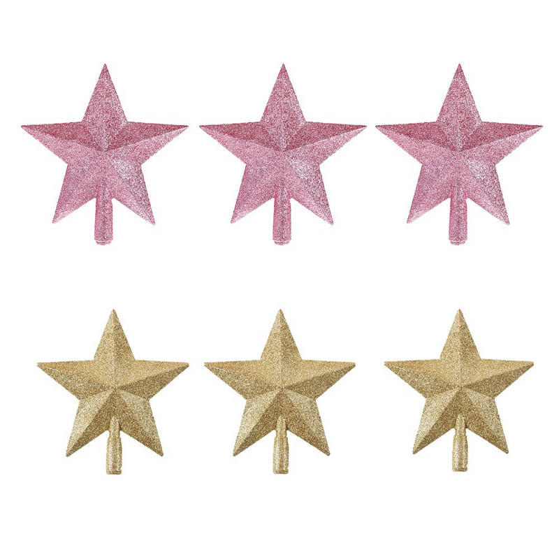 Καλό χριστουγεννιάτικο δέντρο Top Star Γυαλιστερό Χρυσό Πούδρα Πρωτοχρονιάτικο Στολίδι Πέντε Ακτίνων για το Σπίτι 15/20cm Τοπ Προμήθειες