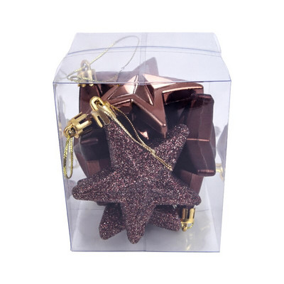 6 buc/cutie de Crăciun Steaua cu cinci colțuri Brad de Crăciun Pandantive agățate Ornamente de Crăciun Cadouri de Crăciun Decor pentru petreceri acasă