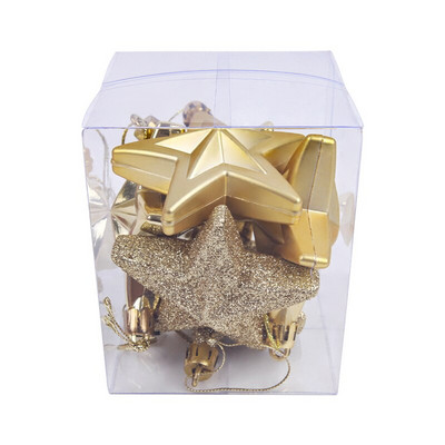 6 buc/cutie de Crăciun Steaua cu cinci colțuri Brad de Crăciun Pandantive agățate Ornamente de Crăciun Cadouri de Crăciun Decor pentru petreceri acasă