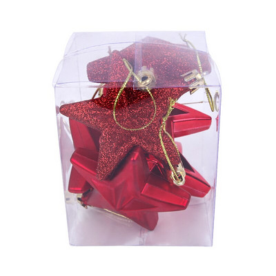 6 buc/cutie de Crăciun Steaua cu cinci colțuri Brad de Crăciun Pandantive agățate Ornamente de Crăciun Cadouri de Crăciun Decor pentru petreceri acasă