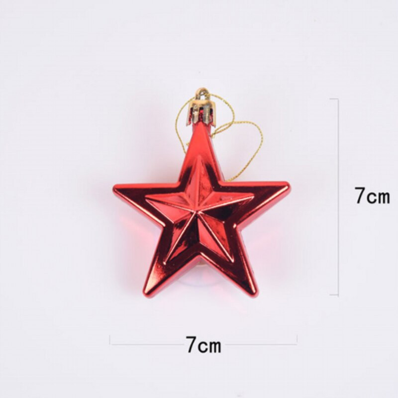 6 buc/cutie de Crăciun Steaua cu cinci colțuri Brad de Crăciun Pandantive agățate Ornamente de Crăciun Cadouri de Crăciun Decor pentru petreceri acasă