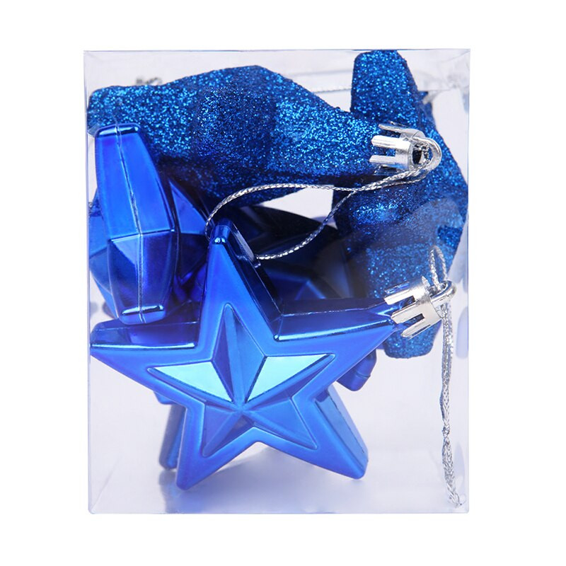 6 buc/cutie de Crăciun Steaua cu cinci colțuri Brad de Crăciun Pandantive agățate Ornamente de Crăciun Cadouri de Crăciun Decor pentru petreceri acasă