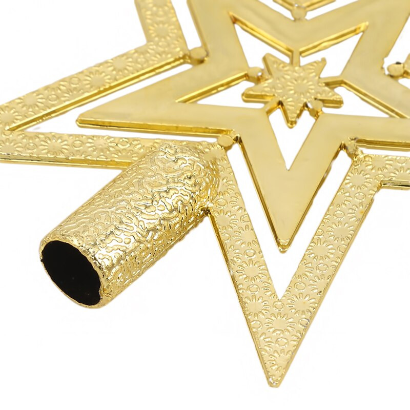 9,5 cm zelta zvaigzne, sudraba Ziemassvētku eglīte, 3D piecpunktu zvaigzne Ziemassvētku mājas galda virsma Ziemassvētku rotājums Priecīgus Ziemassvētkus