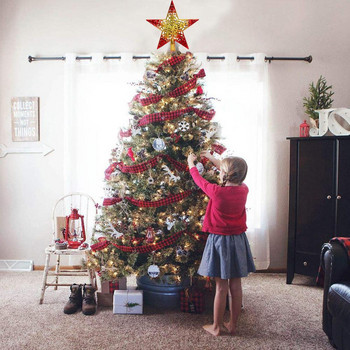 Όμορφο καλό γιορτινό πάρτι Χριστουγεννιάτικο δέντρο Κορυφαίο Στολίδι Πλαστικό Xmas Tree Top Star Ομαλή επιφάνεια για το σπίτι