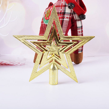 1PC 15/20cm Коледна елха Top Star Topper Пластмасова златна петолъчна звезда Xmas Party Scenes Ornament Направи си сам Нова година Home Decor Hot