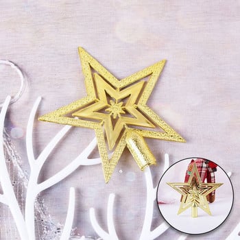 1PC 15/20cm Коледна елха Top Star Topper Пластмасова златна петолъчна звезда Xmas Party Scenes Ornament Направи си сам Нова година Home Decor Hot