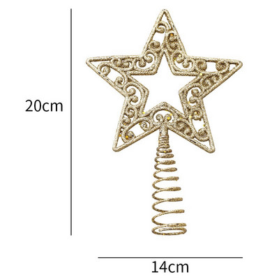 1PC 15/20cm Pom de Crăciun Top Star Topper Plastic Aur cu cinci colțuri Scene de petrecere de Crăciun Ornament DIY Anul Nou Decor fierbinte