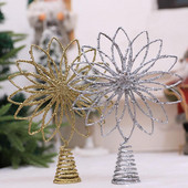 Ukrasi za božićno drvce Šarmantni vrh za sezonsko božićno drvce Ukras za božićno drvce Zlatno Srebro