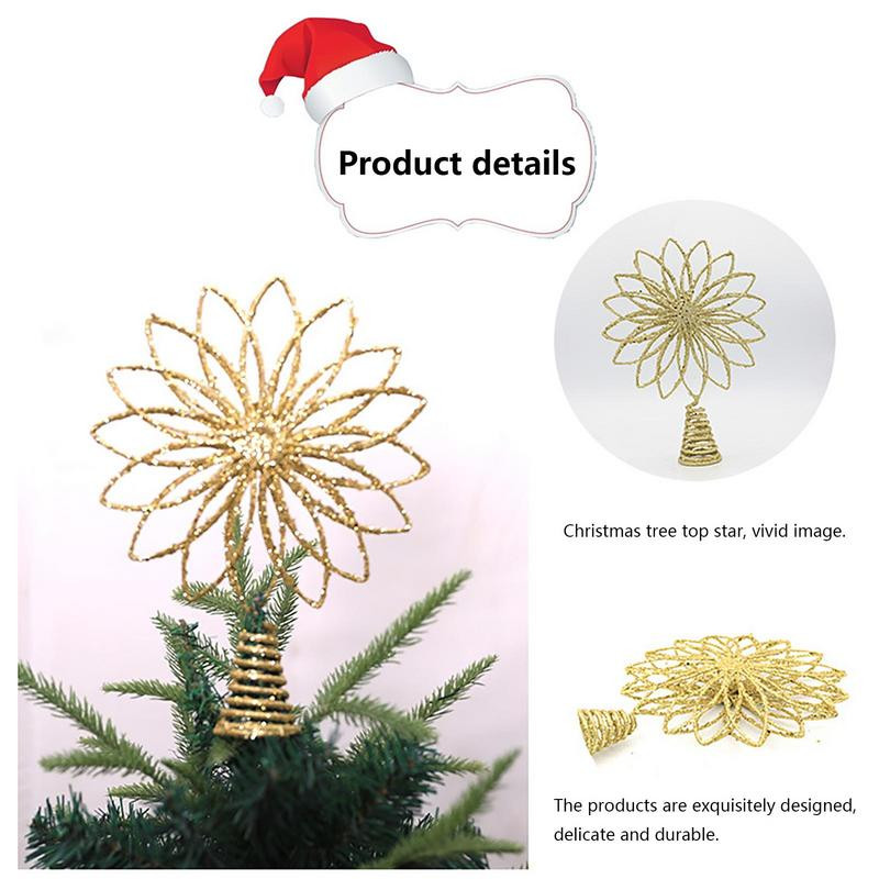 Ukrasi za božićno drvce Šarmantni vrh za sezonsko božićno drvce Ukras za božićno drvce Zlatno Srebro