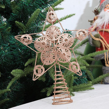 Διακόσμηση δέντρου Ελαφρύ χριστουγεννιάτικο στολισμό Λεπτή διακόσμηση χριστουγεννιάτικου δέντρου Φανταχτερό χριστουγεννιάτικο δέντρο με γκλίτερ αστέρι