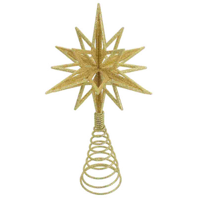 Tree Toppper Christmas Star Golden Decor Treetop õõnes ehted Kuldne Festival Ornament Decorations Lint