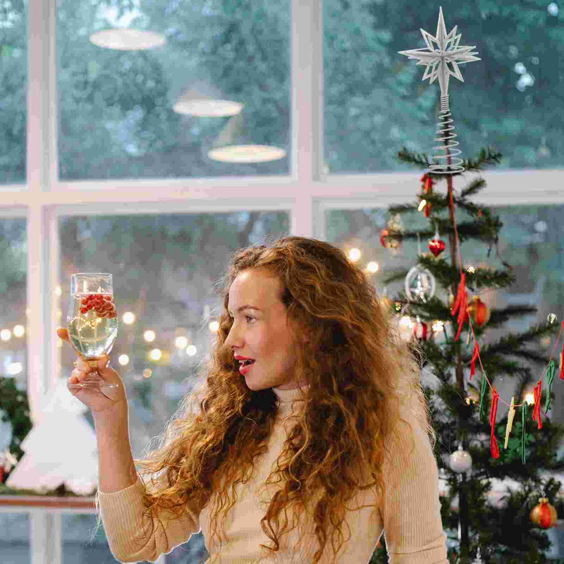 Tree Toppper Christmas Star Golden Decor Treetop õõnes ehted Kuldne Festival Ornament Decorations Lint