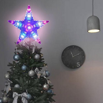 Коледна звезда Топпер за елха Захранван от батерии Светещи елхички Коледна украса Коледна украса Топпер за елха с