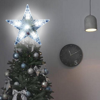 Коледна звезда Топпер за елха Захранван от батерии Светещи елхички Коледна украса Коледна украса Топпер за елха с