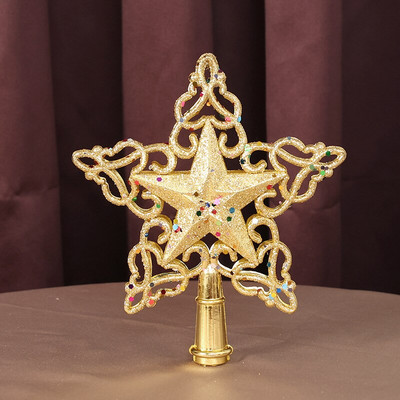 Χριστουγεννιάτικο Δέντρο Κορυφή Glitter Χρυσό Ασημένιο Αστέρι Χριστουγεννιάτικο Δέντρο Χριστουγεννιάτικη διακόσμηση Χριστουγεννιάτικο Δώρο Πρωτοχρονιάς Natal 2023