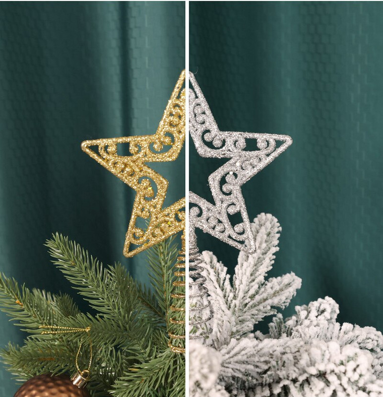 Χριστουγεννιάτικο Δέντρο Κορυφή Glitter Χρυσό Ασημένιο Αστέρι Χριστουγεννιάτικο Δέντρο Χριστουγεννιάτικη διακόσμηση Χριστουγεννιάτικο Δώρο Πρωτοχρονιάς Natal 2023