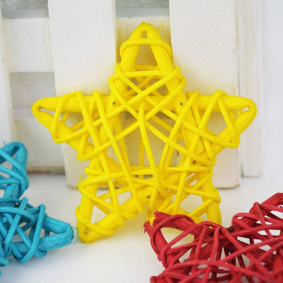 10τμχ 6cm Αστέρια Rattan Pentagram Sepak Takraw Στολίδια Χριστουγεννιάτικου Δέντρου Μενταγιόν με αστέρι Χριστουγεννιάτικη διακόσμηση σπιτιού Προμήθειες γάμου