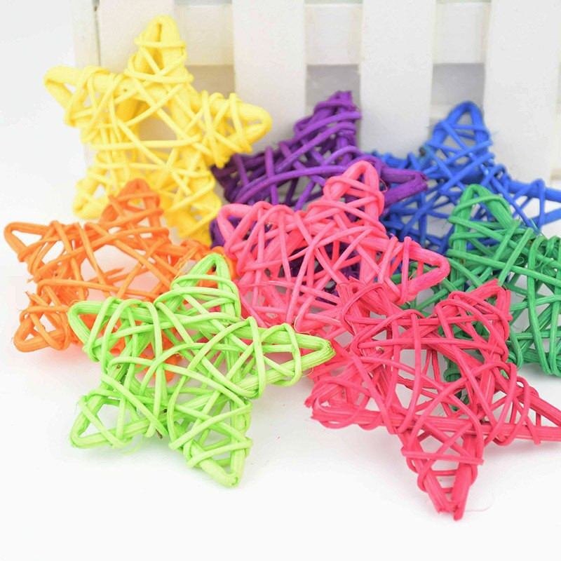 10 komada 6 cm Rattan Zvijezde Pentagram Sepak Takraw Ukrasi za božićno drvce Zvjezdice Privjesci Božićna dekoracija doma Potrepštine za svadbe