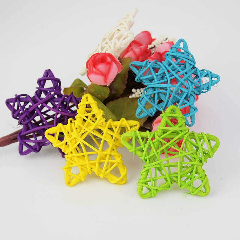 10 komada 6 cm Rattan Zvijezde Pentagram Sepak Takraw Ukrasi za božićno drvce Zvjezdice Privjesci Božićna dekoracija doma Potrepštine za svadbe