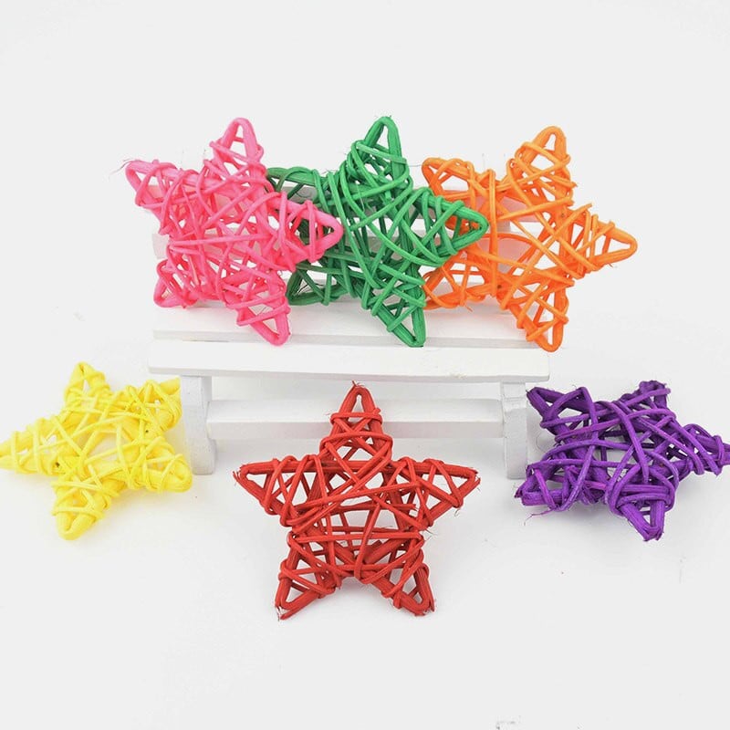 10 komada 6 cm Rattan Zvijezde Pentagram Sepak Takraw Ukrasi za božićno drvce Zvjezdice Privjesci Božićna dekoracija doma Potrepštine za svadbe