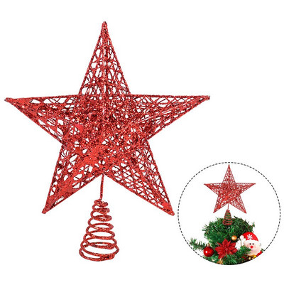 Topper pentru brad de Crăciun în 3 culori, cu sclipici, pentru brazi de Crăciun, pentru interior, pentru petrecere, pentru decorarea casei, potrivit pentru bradul de mărime obișnuită