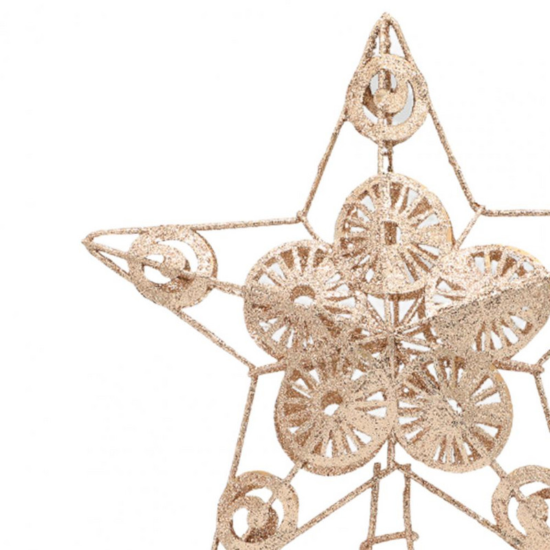Stolni ukrasi za božićno drvce Zvijezda petokraka Božićna željezna svjetlucava zvijezda na vrhu božićnog drvca