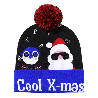 Božićni šeširi, pulover Djed Božićnjak, pletena kapa s LED svjetlom, crtanim uzorkom, božićni dar za djecu, novogodišnji pribor