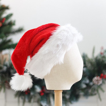Navidad Нова година Дебела плюшена коледна шапка Възрастни Деца Коледна украса за дома Коледа Подаръци на Дядо Коледа Топли зимни шапки