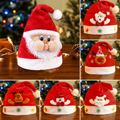 Нови коледни шапки Възрастни Деца Детски костюм Дядо Коледа Снежен човек Фестивал на елени Шапка Орнамент за Навидад Новогодишни подаръци