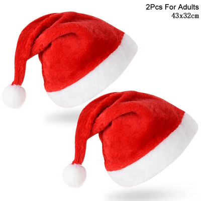 Božićna mekana kapa Djed Božićnjak Crveni kratki plišani Božićne kape 2022 Navidad Odrasli Poklon za djecu Božićni ukrasi za zabavu Nova godina 2023.