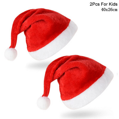 Božićna mekana kapa Djed Božićnjak Crveni kratki plišani Božićne kape 2022 Navidad Odrasli Poklon za djecu Božićni ukrasi za zabavu Nova godina 2023.