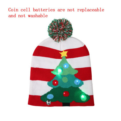 Φθινοπωρινό και χειμώνα νέο χριστουγεννιάτικο καπέλο Χριστουγεννιάτικα στολίδια για ενήλικες και παιδιά γενικά πλεκτό καπέλο φωτάκια LED με μπαταρία li