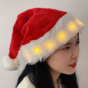 Led Коледни шапки Светеща шапка Шапка на Дядо Коледа Снежен човек Elk Xmas Hat For Adult Kid New Year Festive Holiday Party Supplies