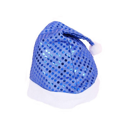 Pălărie cu paiete cu sclipici de Crăciun, cu minge de pluș, Moș Crăciun pentru adulți, copii, recuzită de vacanță, pălării de petrecere de revelion, 2022 nou