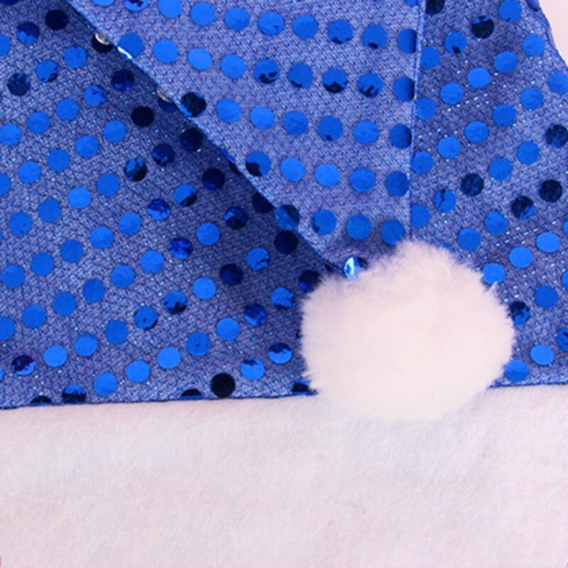 Pălărie cu paiete cu sclipici de Crăciun, cu minge de pluș, Moș Crăciun pentru adulți, copii, recuzită de vacanță, pălării de petrecere de revelion, 2022 nou