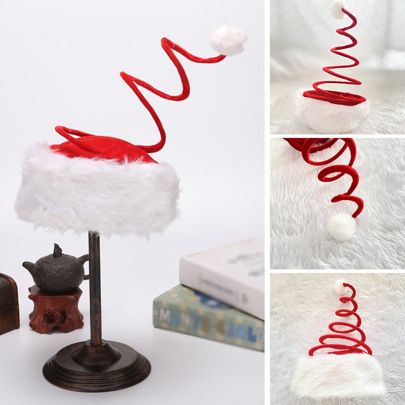 Božićni proljetni šeširi od mekanog pliša Kape Djeda Mraza Crveni ukrasi Novogodišnji ukrasi Poklon za djecu Potrepštine za blagdanske zabave