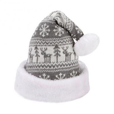 Lumehelbepõdraga kootud jõulumüts Talvine paks kootud sametkangast Täiskasvanute jõulumüts Uusaasta pidu jõulukingid