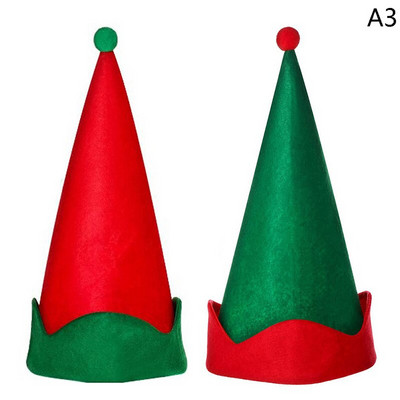 Vintage κόκκινο πράσινο χριστουγεννιάτικο καπέλο Άγιου Βασίλη Καπέλο ξωτικό καπέλο μυτερό καπέλο για ενήλικες Παιδικό Χριστουγεννιάτικο πάρτι