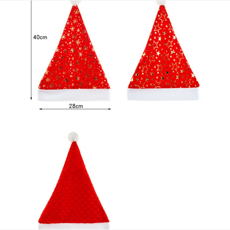 Badu.bg Нова къса плюшена коледна шапка Коледна златна кадифена шапка ...
