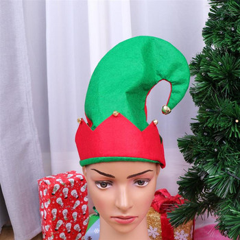 Elf Hat Christmas Xmas Cap Headdress Шапки Шапки Шапки Клоун Дядо Коледа Парти Дърво Плюшена празнична лента за глава Топпер Пеещ орнамент