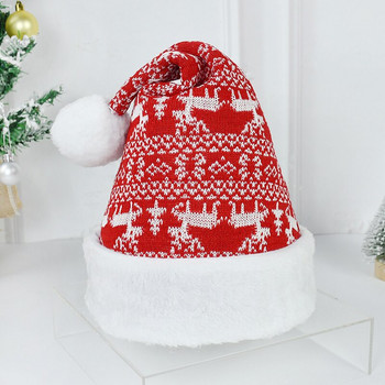 2023 Нова година Снежинка Elk Thicken Плюшени шапки Възрастни Деца Коледни шапки Зимна топла шапка Xmas Party Decor Navidad Noel Подарък